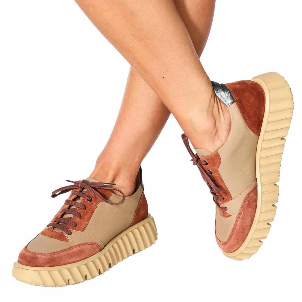 NEW BRUNO MENEGATTI women's piemonte platform sneaker in wood